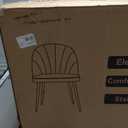 Mid-Century Modern Dining Chairs Set of 2 Beige Velvet Upholstered High Back Accent Chairs with Solid Sturdy Legs Ergonomic Curved Backrest Kitchen Chairs for Dining Room/Kitchen, 35.1 x 20.1 x 19.1 inches