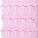 MISSLO 35 Large Pockets Over The Door Shoe Organizer Sturdy Oxford Fabric Hanging Shoe Rack for Door Mesh Closet Shoe Holder Hanger, Pink (24.5x68.5)
