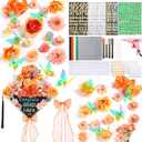 Knitgrip Graduation Cap with Decoration Kit 2026, DIY Grad Cap Topper Kit with Hat, Faux Floral, Glitter Cards, 3D Butterfly, Ribbon Bow, Rhinestone Alphabet Stickers, Paint Marker, Glue Gun(Orange)