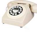 Retro Phone, TelPal Corded Telephone, Old Fashion Telephones, Vintage Antique Desktop Phone, Classic 1980's Landline Phones for Home & Office Decor, Novelty Hotel Telephone with Redial (Ivory)
