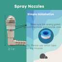 Pool Slide Spray Kit, Pool Spray Kit with Hose Adaptor, Swimming Pool Slide Replacement Parts, Durable Stainless Steel Pool Spray Nozzles and Fittings, Leak-free and Easy Install Water Slide Spray kit.