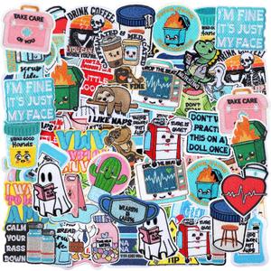 Zeyune 72 Pcs Assorted Funny Iron on Embroidered Patches Bulk Nurse Medical Doctor Iron on Hat Patches Anime Holiday Appliques Sew on for Hat Backpack Clothes Shirt Jeans DIY Craft CNA RN Gifts