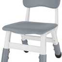 FUNLIO Adjustable Kids Chair (1pc), 3 Level Height Adjustable Toddler Chair for Ages 3-8, Sturdy Child Chairs with Maximum Bearing 220lbs, for Classrooms/Daycares/Homes, CPC & CE Approved - Gray