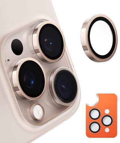 TORRAS 3-Year Ultimate Durability for iPhone 16 Pro Max/16 Pro Camera Lens Protector - 1:1 Invisible Fit & Ultra Clarity, Military-Grade 9H+ Aerospace Glass Anti-Scratch Easy Installation, Desert Titanium