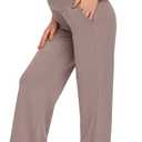 Maternity Pants for Women Over Belly Pregnancy Pants Straight Leg Loose Comfy Stretchy Casual Trousers with Pockets (Large, Taupe)