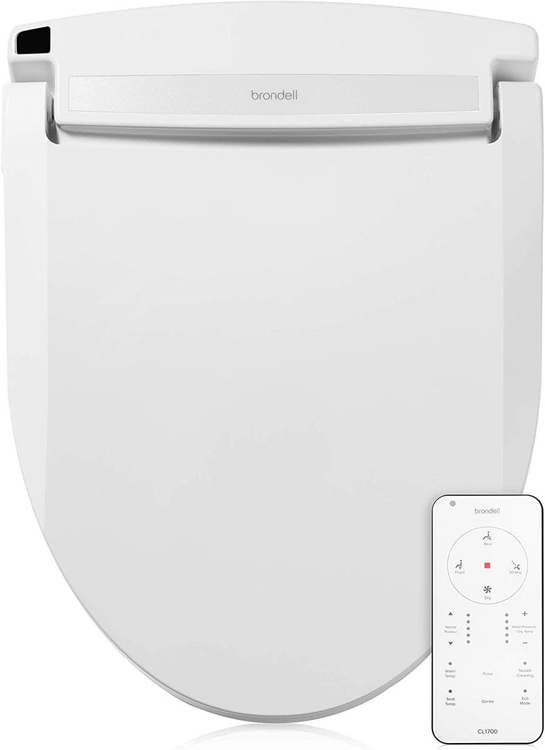 Brondell CL1700 Swash Elongated Advanced Bidet Seat, Fits Elongated Toilets, White