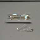 LUFF Rimless Reading Glasses for Women | Blue Light Computer Readers | Lightweight 16g Metal Frame | Eye Strain Relief (Silver)