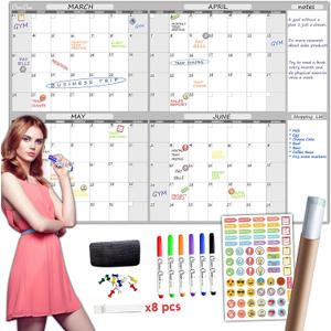 Large Dry Erase Wall Calendar - 36" x 52" Undated 4-Month Calendar for Home, Office, School - Reusable Jumbo Laminated Task Organizer (grey)