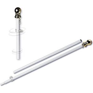Grace Alley 6 Ft Tangle Free Spinning Flag Pole, White AluminumWind Resistant, Rust Proof, Built for Residential or Commercial Use