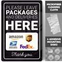 Premium Package Delivery Sign – 8x12 Sublimation Printed on Photograde Aluminum – Weatherproof, Fade-Proof, Professional Look – "Please Leave Packages Here"
