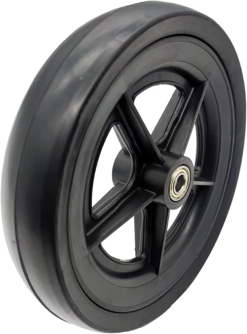 Economy Knee Scooter Steerable Knee Walker replacement wheel,7.5"(190mm) Caster Wheel For ECONOMY,Economy 7.5" Replacement Wheel,Front or Rear Wheel Assembly,With bearings,Eco-Wheel_KWPART(1Ea,Black)