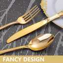 150 Pieces Gold Plastic Silverware - Heavy Duty Gold Disposable Utensils - Fancy Plastic Cutlery Set Includes 50 Forks, 50 Spoons, 50 Knives for Holidays Parties Weddings