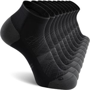 CS CELERSPORT 5 Pairs Compression Socks for Men and Women Running Athletic Ankle Socks, Black (5 Pairs), Large/ X-Large