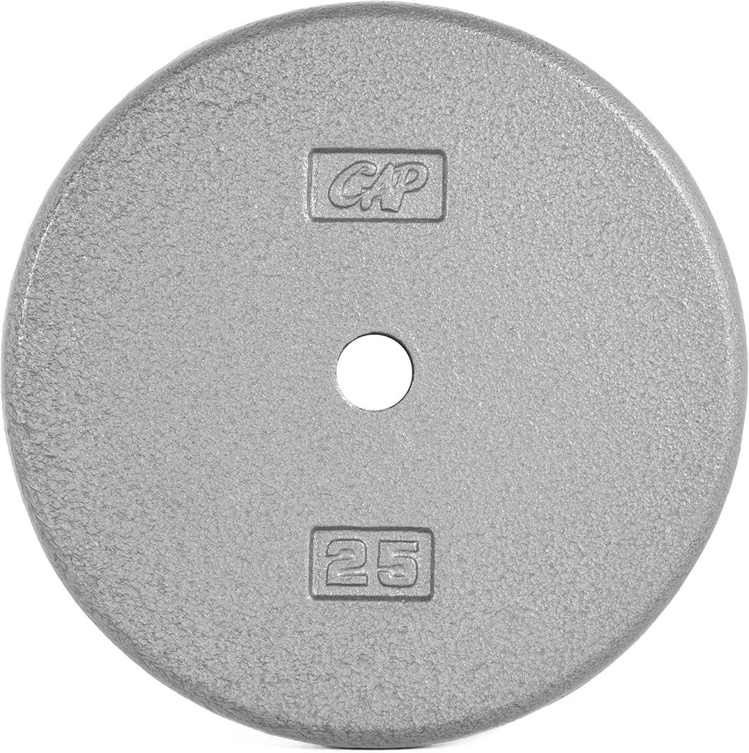 CAP Barbell Standard 1-Inch Cast Iron Weight Plates - Singles & Sets | 1.25-50 lbs | Multiple Options