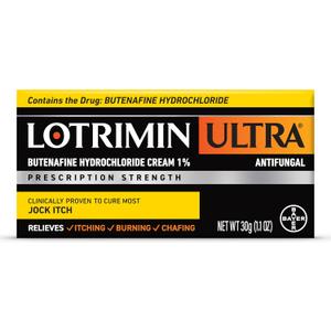 Lotrimin Ultra Antifungal Jock Itch Cream with Butenane Hydrochloride, Jock Itch Treatment for Men, Women, and Kids Over The Age of 12, 1.1 oz Tube