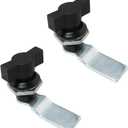 2Pcs T Handle Swing Knob Turn Cam Lock Thumb Operated for Machine Cabinet Drawer, Black