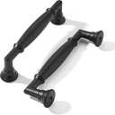 khtumeware 2 Pack 3-3/4 Inch(96mm) Matte Black Cabinet Pulls Heavy Duty Solid Cabinet Handles Kitchen Cabinet Hardware for Cupboard Drawer Handles