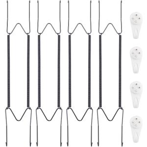 Bilillo 4 Pack Plate Hangers for The Wall, Suitable for 16''-20'' Decorative Plate,Invisible Heavy Duty Wire Plate Holder with Wall Hooks, Plate Hangers for Displaying Plates, Platter, Dish (Black)