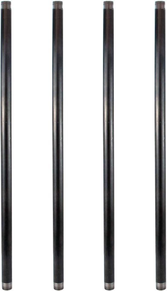 GeilSpace 3/4" x 48" Heavy Duty Pre-Cut Grey Metal Pipe, Industrial Steel Fits Standard 3/4 Inch Threaded Pipes and Fittings - Vintage DIY Industrial Shelving (3/4" × 48", Grey)