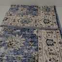 5x7 Washable Area Rug, Low Pile Boho Rugs for Living Room, Multi-Blue Floral Rug for Bedroom Kids Room Dining Room Office, Non-Slip Stain Resistant Printed Vintage Carpet
