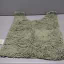 Non-Slip Shaggy Chenille Toilet Contour Bathroom Rug with Water Absorbent, 24 x 21 Inches U-Shaped Sage Green
