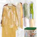 Colemoly Hanging Vacuum Storage Bags for Clothes 6 Pack 53.1x27.6 Inches Large Transparent Vacuum Seal Bags, Space Saving Storage Bags for Dresses/Coats/Suits, Waterproof/Dustproof/Wrinkle-Free