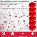 Ultimate 121-Piece Pegboard Hooks Set, Pegboard Accessories with Metal Hooks, Durable Peg Board Organizer Accessories, Pegboard Bins, Peg Board Tool Utility Hooks