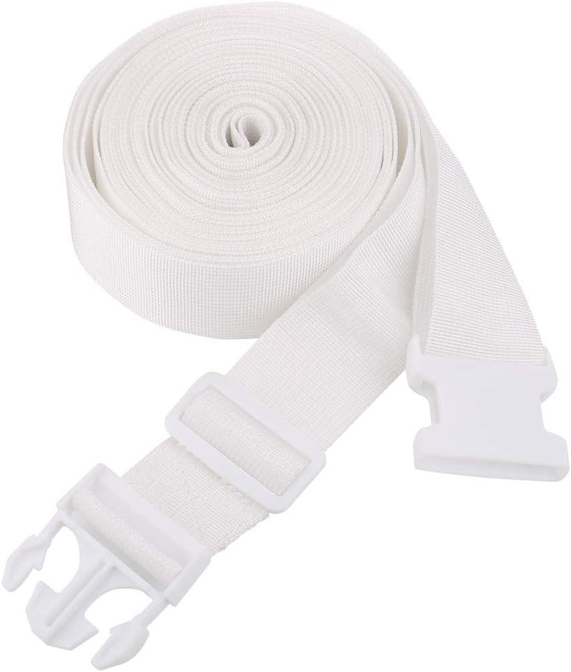 2 x White Strap for Twin Beds/Twin to King Bed Strap/Twin Bed Connector/Twin Bed Joiner for Converting Twin to King or Twin XL to King 33ft Long Bed Connector Strap with Adjustable Buckle