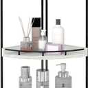 Dorhors 3Tier Corner Bathroom Organizer Countertop for Storage,Vanity Tray,Wood Counter Organizer for Kitchen,Bathroom,Dresser (Rustic White)