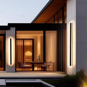 2-Pack 40" Long Outdoor Modern LED Wall Light, 30W IP65 Waterproof Mount Lighting Fixture, Dimmable 3000-6000K Acrylic Wall Sconce