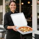 25 Pcs Pizza Boxes 14 x 14 x 2 Inches Cardboard Pizza Box White Takeout Containers Cardboard Leftover Pie Sandwich Packing Container Holder for Homemade Cake, Cookies, Food and Crafts