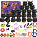 24 Pack Prefilled Plastic Witch Cauldron Toys for Halloween Party,192 PCS Halloween Party Favors for Kid as School Classroom Prizes & Trick or Treats Gifts