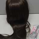 30 inches Long Brown 80% Real Human Hair Mannequin Head with Stand for Braiding Styling Updos Curling Cutting Practice Cosmetology Training Display with Stand