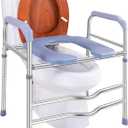 Raised Toilet Seat with Handles, Toilet Seat Riser for Seniors with Adjustable Height, up to 400lbs, Raised Toilet Seat for Elderly, Pregnant and Handicap, Fit Any Toilet, FSA/HAS Eligible