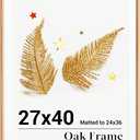 Fun Memories 27x40 Picture Frame, Solid Oak Wood Frame for Wall, 27x40 Matted frame for 24x36, Natural Oak Wood Frame for Home Decor, Set of 1