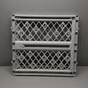 MYPET North States Paws Portable Pet Gate: 26-40" Wide. Pressure Mount. No tools needed. Made in USA. Dog Gate 23" Tall, Expandable, Durable Dog Gates for Doorways, Light Gray