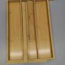 Kathfly Extra Large Drawer Organizer Kitchen Utensils Expandable 21.4 to 36 Inches Wid, Adjustable Bamboo Silverware Tray Cutlery Utensile Flatware Organizer Holder Drawer Divider for Spoons and Forks