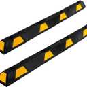2 Pack Rubber Curb Parking Garage Floor Stopper, 72.8 in 55000 LBS Capacity Extra Wide Rubber Parking Lot Stopper with 8 High Reflective Yellow Safety Stripes for Vehicles Truck Driveway