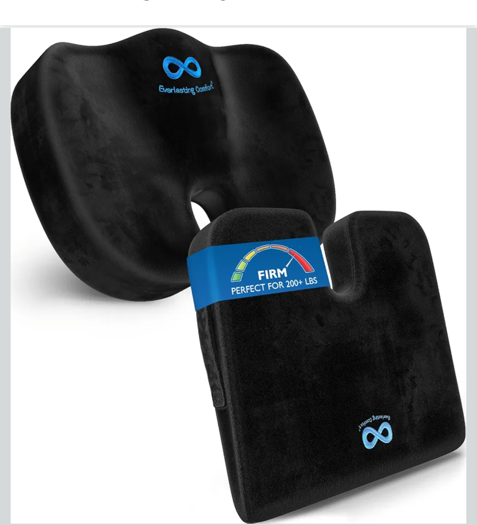 Everlasting Comfort High Density Memory Foam Wedge Cushion & Seat Cushion – Premium Support for Tailbone & Lower Back Pain – Ideal for Office Chairs, Cars