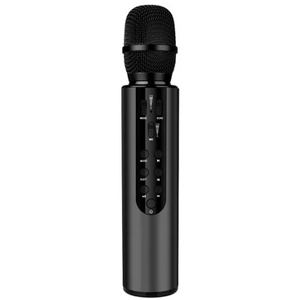 Bluetooth Wireless Karaoke Microphone, 4-in-1 Portable Handheld Mic with Built-in Sound Card for Home Parties,Travel,Music Recording(Black)