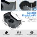2-in-1 Jeep Rear Cup Holder with Removable Anti-Slip Pad and Dual Drink Tray, Floor Console Mounted Organizer with OEM-Style Fit, Easy to Install, Compatible with Jeep JL JLU & Gladiator JT 20182026