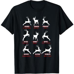 Funny Deer Hunters Reindeer Hunting T-Shirt (2X, Black)