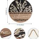 3D 17.7" Welcome Sign for Front Door, Large Black Wooden Flower Door Hanger, Rustic Round Wood Plaque Wall Hanging Decor for Front Porch Outdoor Farmhouse Home Decorations HouseWarming Gift,BLack 