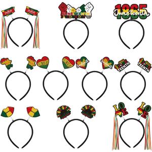 10 Pcs Juneteenth Head Boppers Headband Juneteenth June 19th Party Accessories Favors Decorations 1865 Freedom Day Independence Day Head Boppers Headband for African Black History Month