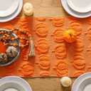 Fall Table Runner, Orange Pumpkins 3D Faux Fur Table Runners, Soft Thanksgiving Halloween Table Decor for Indoor Outdoor, Autumn Home Party Decor, 13*72 Inch