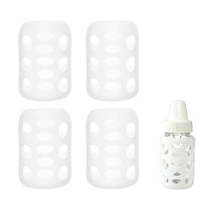 4Pack Silicone Sleeve for Evenflo Feeding Classic Glass 4oz, Glass Bottle Sleeves for Balance Plus Standard Neck 4oz, Scald Sleeve Heat Protective Case (Not Fit Evenflo Wide Neck 5oz)
