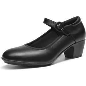 DREAM PAIRS Mary Jane Shoes Women Low Chunky Heels Closed Toe Pumps Comfortable Work Business Dress Shoes (6.5, Black)