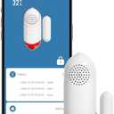 PILSAMAS Smart WiFi Freezer Refrigerator Door Alarm with APP Alerts, No Subscription Fee, 0-60s Delay, Scheduled Arm/Disarm, 0-120dB Adjustable Siren with Light for Fridge/Home/Commercial