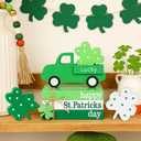 8 Pcs St Patricks Day Decorations, St. Patrick's Day Tiered Tray Decor-Wooden Truck Book Stack Shamrocks Table Sign Irish Lucky Mantel Centerpiece Happy Saint Patricks Day Decorations for Home Office