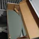 Homes: Inside + Out Payne Modern Half Moon Accent Console Table with Storage Shelf, Decorative Entryway Furniture for Living Room, Hallway, Entrance, Small Spaces, Sage Green